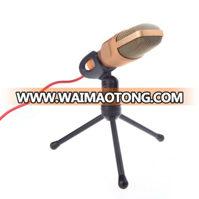 High Quality Wired Stereo Condenser Microphone with Holder Clip for Chatting Singing Karaoke PC Laptop SF-666